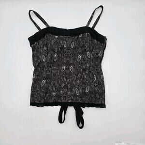 Tripp NYC Shirt Womens Medium Purple Black Tank Corset Skull Brocade